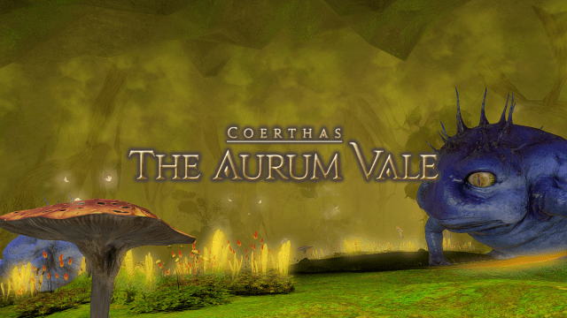 The Aurum Vale title screen in Final Fantasy XIV